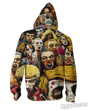 Load image into Gallery viewer, Zombies at the Mall Zip-Up Hoodie