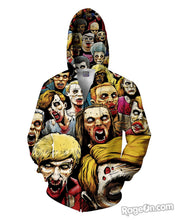 Load image into Gallery viewer, Zombies at the Mall Zip-Up Hoodie