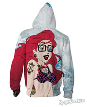 Load image into Gallery viewer, Hipster Ariel Zip-Up Hoodie
