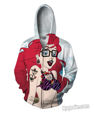 Load image into Gallery viewer, Hipster Ariel Zip-Up Hoodie