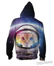 Load image into Gallery viewer, Space Cat Zip-Up Hoodie