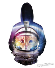 Load image into Gallery viewer, Space Cat Zip-Up Hoodie