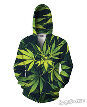 Load image into Gallery viewer, Weed Zip-Up Hoodie
