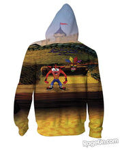 Load image into Gallery viewer, Crash Bandicoot Zip-Up Hoodie