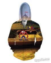 Load image into Gallery viewer, Crash Bandicoot Zip-Up Hoodie