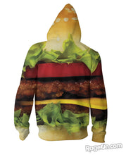 Load image into Gallery viewer, Burger Zip-Up Hoodie
