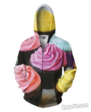 Load image into Gallery viewer, Cupcakes Zip-Up Hoodie