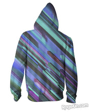Load image into Gallery viewer, Blue Slants Zip-Up Hoodie