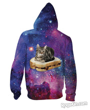 Load image into Gallery viewer, PBJ Space Kitty Zip-Up Hoodie