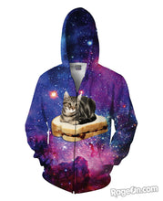 Load image into Gallery viewer, PBJ Space Kitty Zip-Up Hoodie