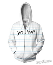 Load image into Gallery viewer, Good Grammar You're* Zip-Up Hoodie