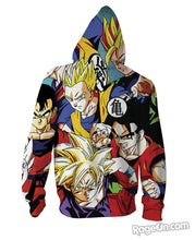 Load image into Gallery viewer, Dragon Ball Z Zip-Up Hoodie *Ready to Ship*