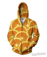 Load image into Gallery viewer, Oranges Zip-Up Hoodie