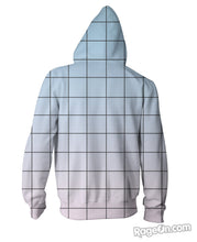 Load image into Gallery viewer, Blue Pink Grid Zip-Up Hoodie