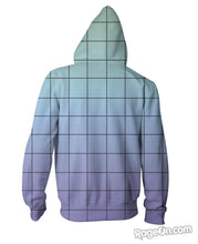 Load image into Gallery viewer, Blue Purple Grid Zip-Up Hoodie