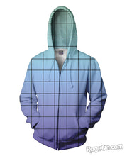 Load image into Gallery viewer, Blue Purple Grid Zip-Up Hoodie