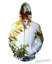 Load image into Gallery viewer, Palm Trees Zip-Up Hoodie