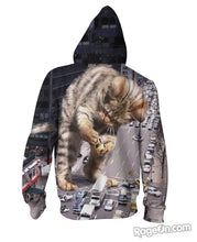 Load image into Gallery viewer, Kitty Zilla Zip-Up Hoodie