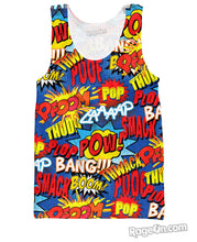 Load image into Gallery viewer, Comic Book Action Words Tank Top