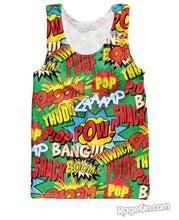 Load image into Gallery viewer, Comic Book Action Words Tank Top