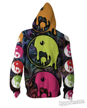 Load image into Gallery viewer, Drippy Yin Yang Zip-Up Hoodie