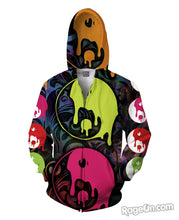 Load image into Gallery viewer, Drippy Yin Yang Zip-Up Hoodie