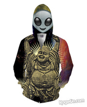 Load image into Gallery viewer, Alien Space Buddha Zip-Up Hoodie