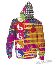 Load image into Gallery viewer, Punk Rock Yin Yang Splatter Zip-Up Hoodie