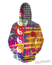 Load image into Gallery viewer, Punk Rock Yin Yang Splatter Zip-Up Hoodie