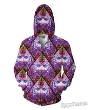 Load image into Gallery viewer, Purple Wowie Zip-Up Hoodie