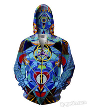 Load image into Gallery viewer, Guardian at the Gate Zip-Up Hoodie