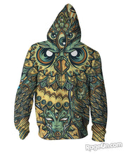 Load image into Gallery viewer, God Owl of Dreams Zip-Up Hoodie