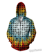 Load image into Gallery viewer, Who's That Pokemon Zip-Up Hoodie