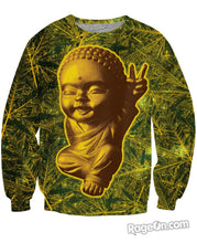 Load image into Gallery viewer, Stay Gold 420 Buddha Sweatshirt